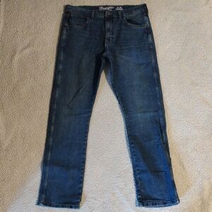Wrangler Retro 34x32 Blue Faded Straight Slim Skinny Jeans Y2K Denim Vintage